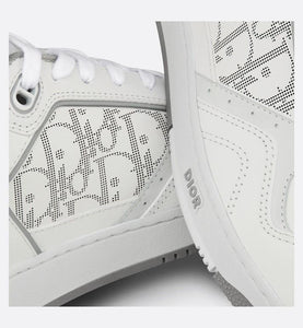 B27 Low-Top Sneaker • White and Gray Smooth Calfskin with White Dior Oblique Galaxy Leather