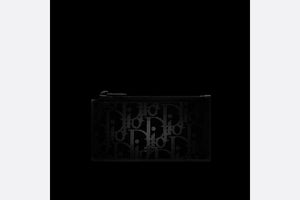 Zipped Card Holder • Black Dior Oblique Galaxy Leather