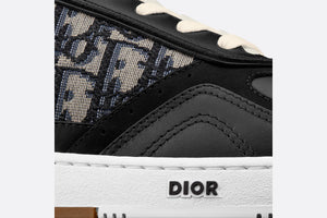 B27 Low-Top Sneaker • Black Smooth Calfskin with Beige and Black Dior Oblique Jacquard