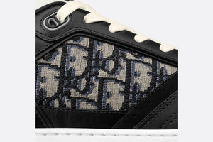 B27 Low-Top Sneaker • Black Smooth Calfskin with Beige and Black Dior Oblique Jacquard