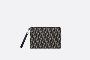 A4 Pouch • Beige and Black Dior Oblique Jacquard