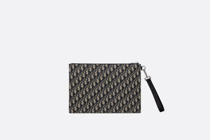 A4 Pouch • Beige and Black Dior Oblique Jacquard