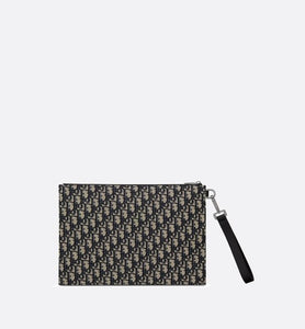 A4 Pouch • Beige and Black Dior Oblique Jacquard