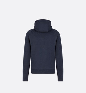 Hooded Sweatshirt • Navy Blue Cotton Knit and Cashmere