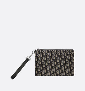A5 Pouch • Beige and black Dior Oblique jacquard