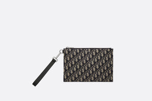 A5 Pouch • Beige and black Dior Oblique jacquard
