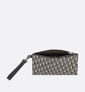 A5 Pouch • Beige and black Dior Oblique jacquard