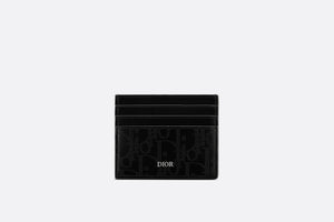 Card Holder • Black Dior Oblique Galaxy Leather