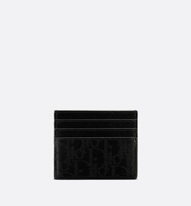 Card Holder • Black Dior Oblique Galaxy Leather
