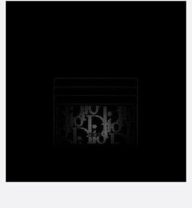 Card Holder • Black Dior Oblique Galaxy Leather
