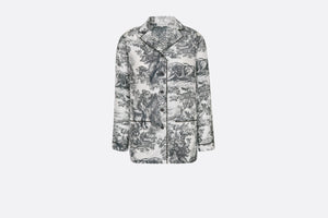 Dior Chez Moi Pajama Jacket • Silk Twill with White and Navy Blue Toile de Jouy Motif
