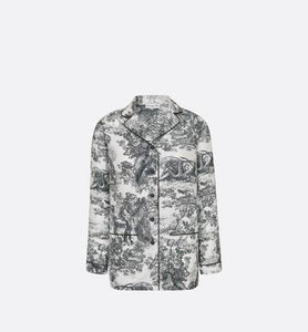 Dior Chez Moi Pajama Jacket • Silk Twill with White and Navy Blue Toile de Jouy Motif