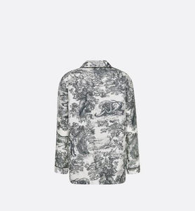 Dior Chez Moi Pajama Jacket • Silk Twill with White and Navy Blue Toile de Jouy Motif