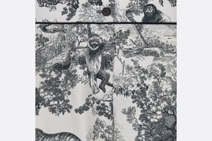 Dior Chez Moi Pajama Pants • White Silk Twill with Navy Blue Toile de Jouy Motif