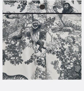 Dior Chez Moi Pajama Pants • White Silk Twill with Navy Blue Toile de Jouy Motif