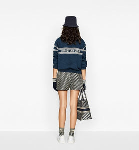 Shorts • Blue Technical Taffeta Jacquard with Dior Oblique Motif