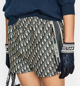 Shorts • Blue Technical Taffeta Jacquard with Dior Oblique Motif