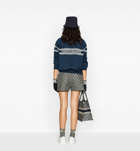 Shorts • Blue Technical Taffeta Jacquard with Dior Oblique Motif
