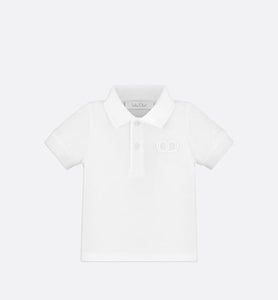 Baby 'CD Icon' Polo Shirt • White Cotton Piqué