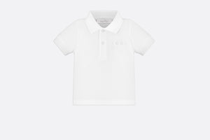 Baby 'CD Icon' Polo Shirt • White Cotton Piqué
