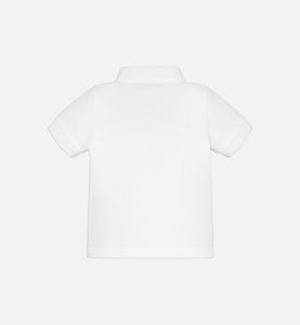 Baby 'CD Icon' Polo Shirt • White Cotton Piqué