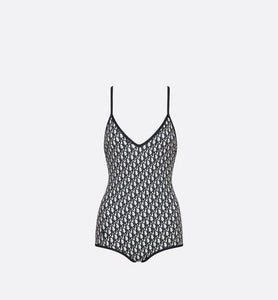 One-Piece Swimsuit • Blue Dior Oblique Technical Fabric