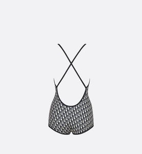 One-Piece Swimsuit • Blue Dior Oblique Technical Fabric