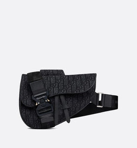 Saddle Bag • Black Dior Oblique Jacquard