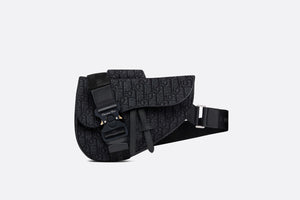Saddle Bag • Black Dior Oblique Jacquard
