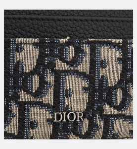 Card Holder Beige and Black Dior Oblique Jacquard and Black Grained Curated Sense