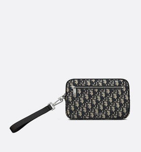 Pouch • Beige and Black Dior Oblique Jacquard