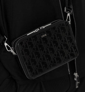 Messenger Pouch • Black Dior Oblique Galaxy Leather