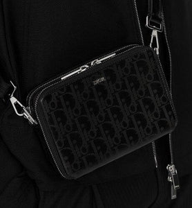 Messenger Pouch • Black Dior Oblique Galaxy Leather