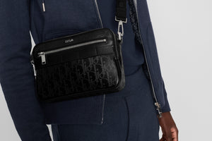 Safari Messenger Bag • Black Dior Oblique Galaxy Leather