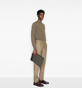 A4 Pouch • Beige and Black Dior Oblique Jacquard