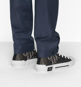 B23 High-Top Sneaker • Black and White Dior Oblique Canvas