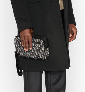 Pouch • Beige and Black Dior Oblique Jacquard