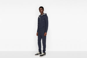 Hooded Sweatshirt • Navy Blue Cotton Knit and Cashmere