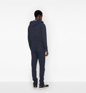 Hooded Sweatshirt • Navy Blue Cotton Knit and Cashmere