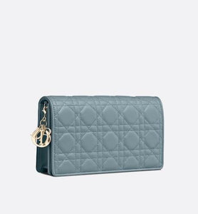 Lady Dior Pouch • Cloud Blue Cannage Lambskin