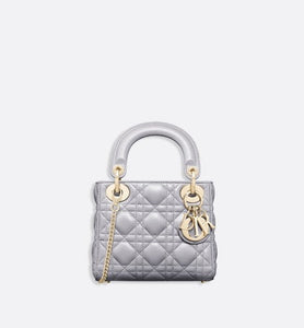 Mini Lady Dior Bag • Opaline Gray Pearlescent Cannage Lambskin