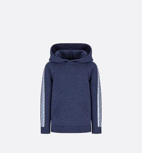 Hooded Sweatshirt • Navy Blue Wool, Silk and Cashmere Tricot Knit
