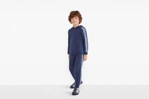 Track Pants • Navy Blue Wool, Silk and Cashmere Tricot Knit