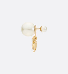 Dior Tribales Earrings • Gold-Finish Metal, White Resin Pearls and White Crystals