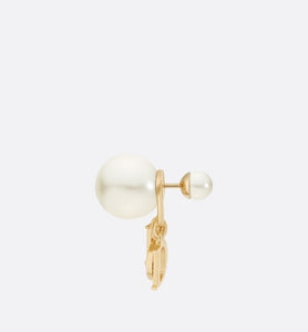 Dior Tribales Earrings • Gold-Finish Metal, White Resin Pearls and White Crystals