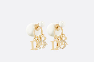 Dior Tribales Earrings • Gold-Finish Metal, White Resin Pearls and White Crystals
