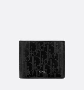 Compact Wallet • Black Dior Oblique Galaxy Leather