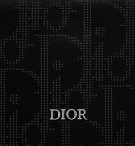 Zipped Card Holder • Black Dior Oblique Galaxy Leather