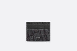 Card Holder • Black Grained Calfskin and Dior Oblique Jacquard