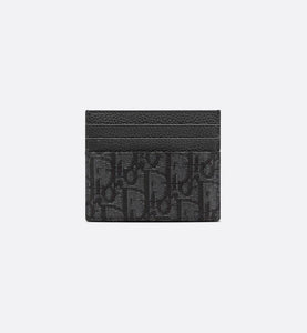 Card Holder • Black Grained Calfskin and Dior Oblique Jacquard